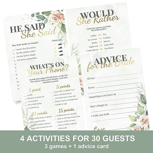 Bridal Game Cards - Adult 4 Adult