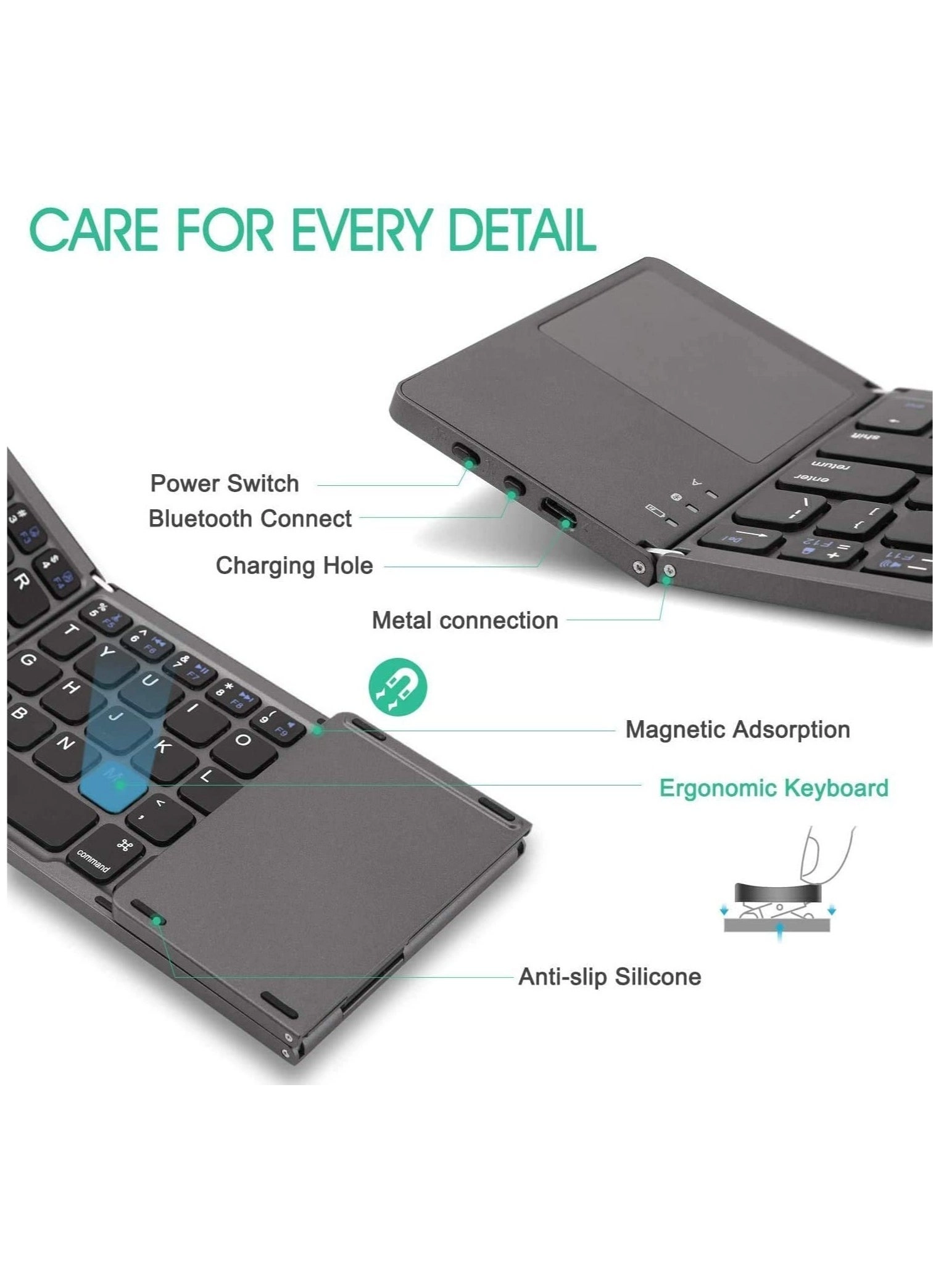 Foldable Bluetooth Keyboard - Wireless