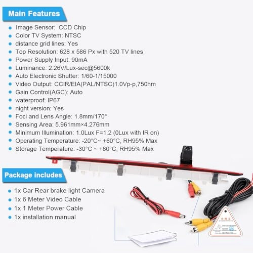 Brake Light Camera - Night vision 628 x 586 pixels