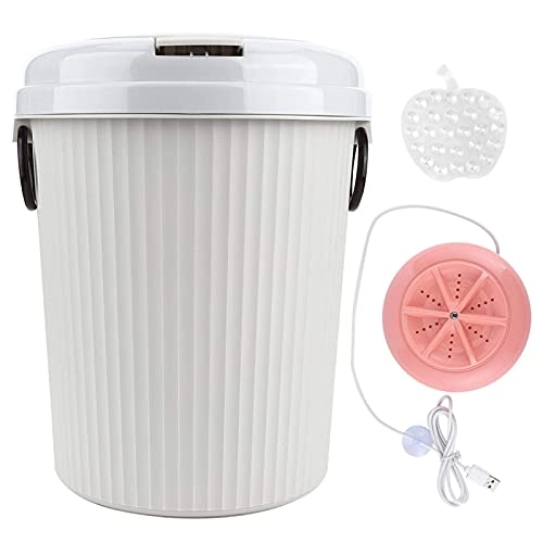 Portable Compact Washing, 8L 18W Mini USB Powered Portable Desktop Laundry Washer Ultrasonic Clothes Washing Machine for Camping Apartments Dorms College Rooms