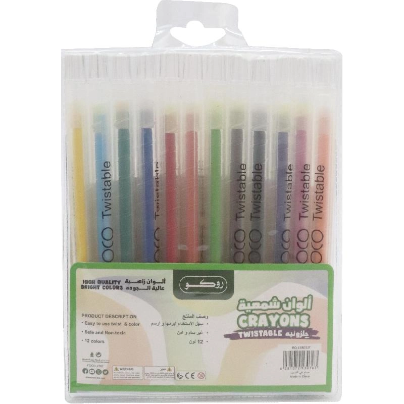 Twistable Plastic Crayon - 12 Colors
