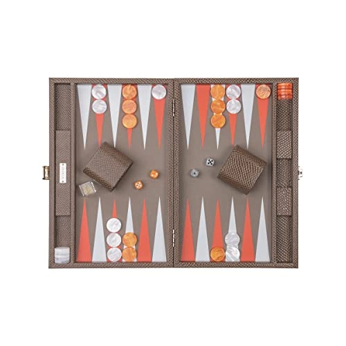 Backgammon Set - Medium Chestnut Vegan Leather