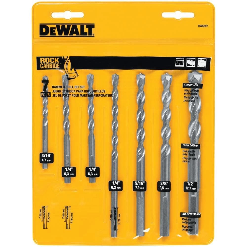 Masonry Drill Bit Set - carbide 7-Piece