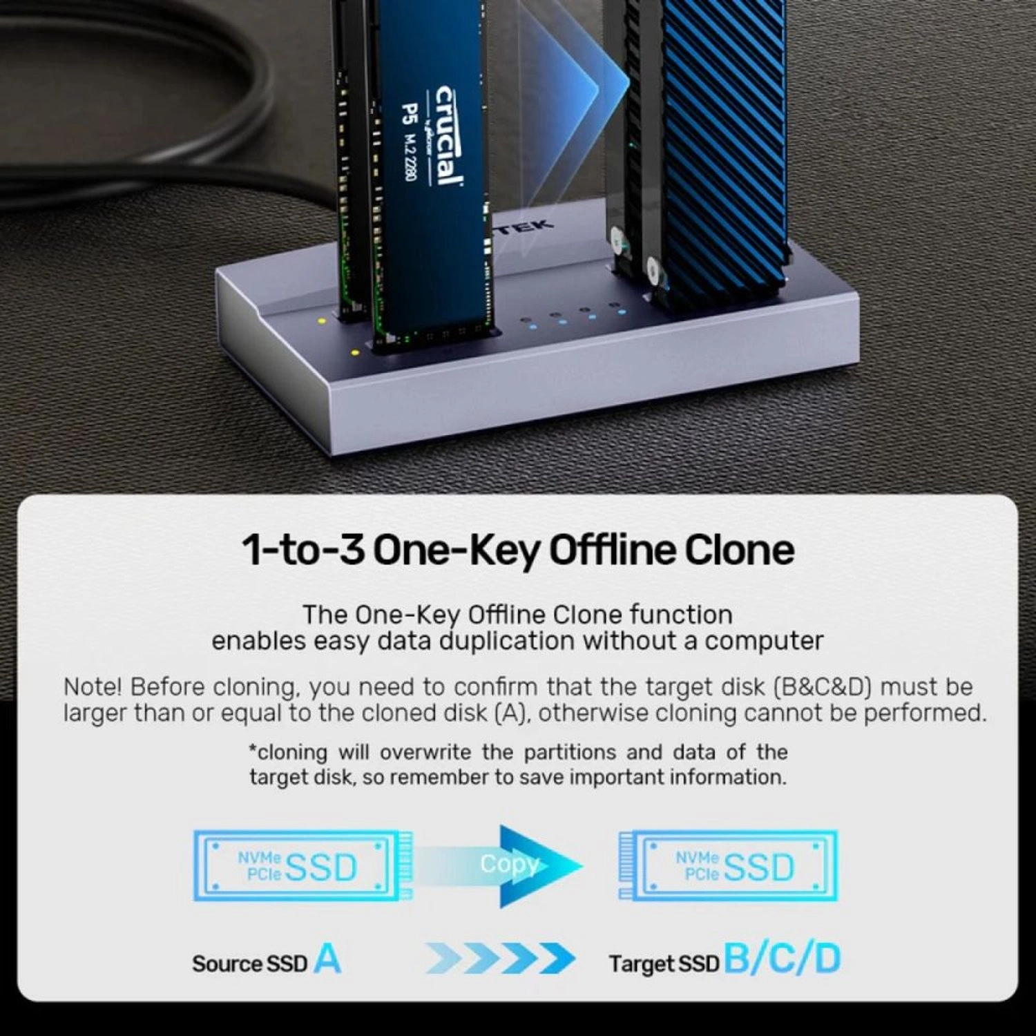 USB4 4-Bay M.2 SSD Docking Station - 4