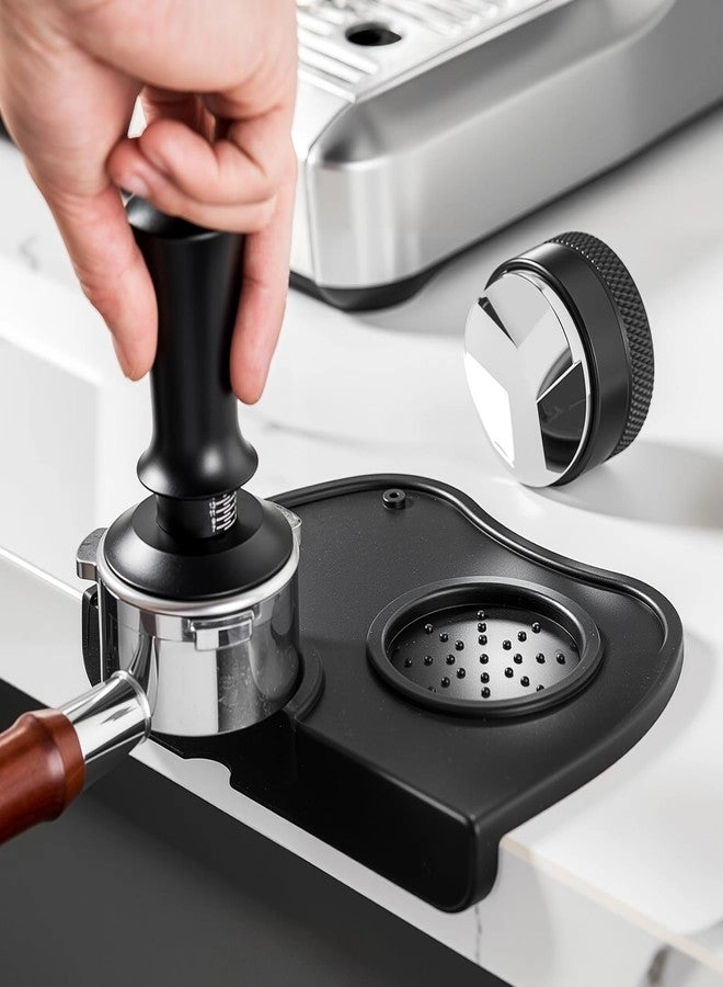 Espresso Tamper - 51mm + WDT Tool - 0.35mm + Coffee Distributor - 304 Stainless Steel + Dosing Funnel - Magnetic + Tamping Mat - Non-slip