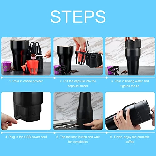 Automatic Portable Coffee Maker - Adjustable Concentration USB Power Supply