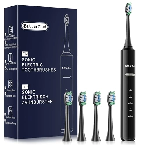 Sonic Electric Toothbrush - 41,000 VPM 1500 mAh 4 Brush Heads