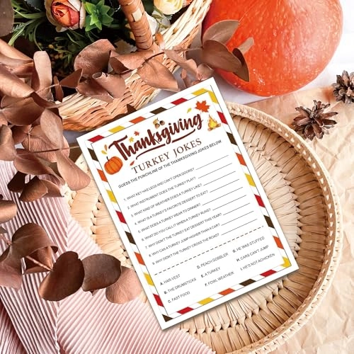 Thanksgiving Party Icebreaker Games Cards - 30 pieces