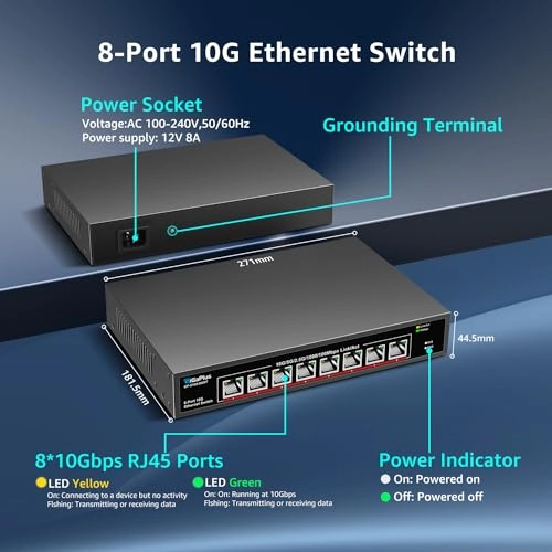 8X10G Switch Unmanaged 8-Ports
