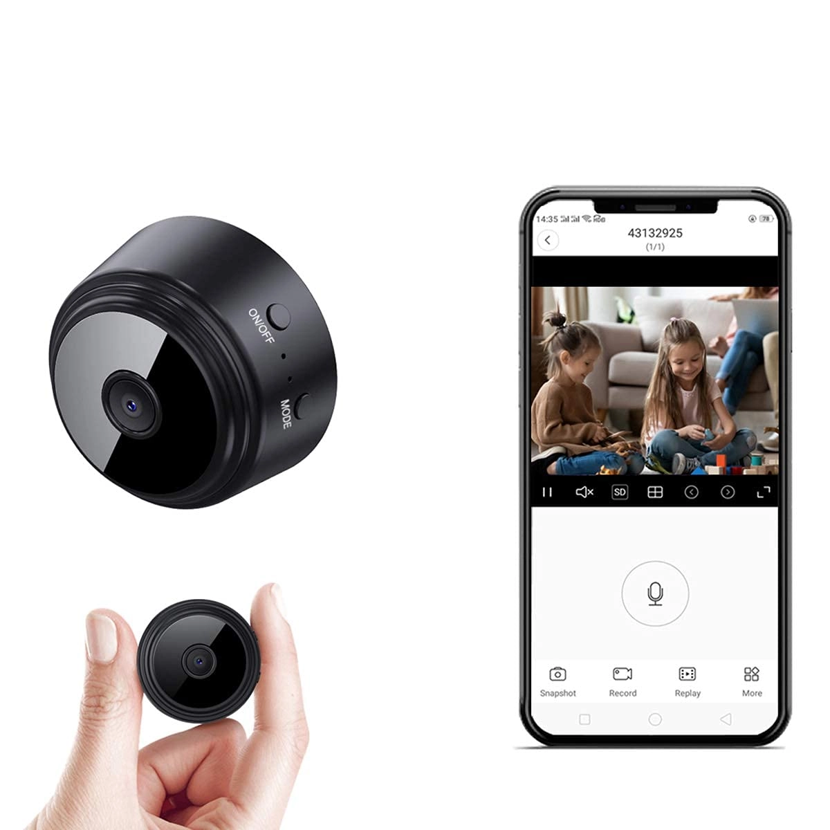 TECHNOVIEW Mini WiFi Camera - 1920X1080P 30 frames per second