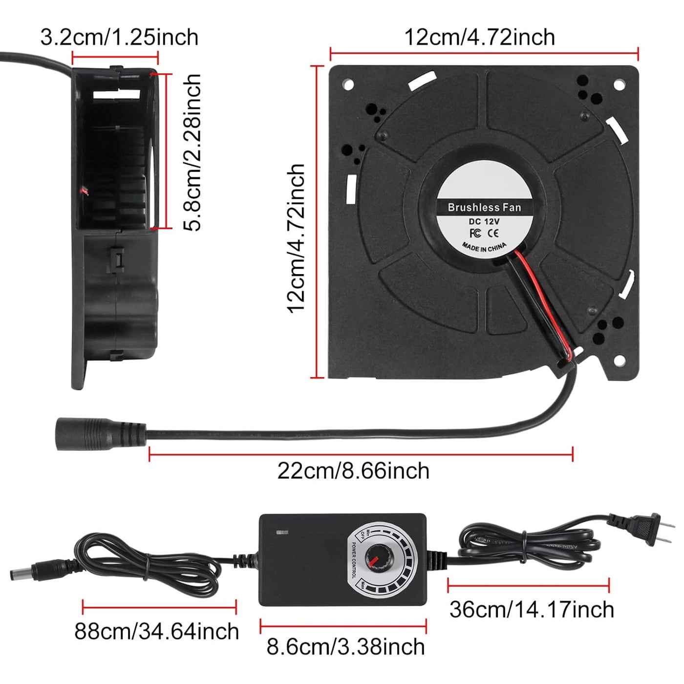 PC Fan - 1 120mm x 32mm + Variable Speed Controller