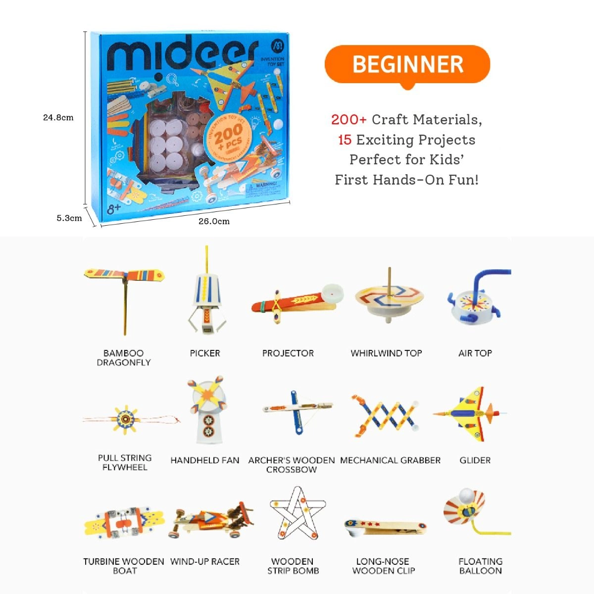 Beginner Invention DIY Kit - 8 years+ 200+ pieces