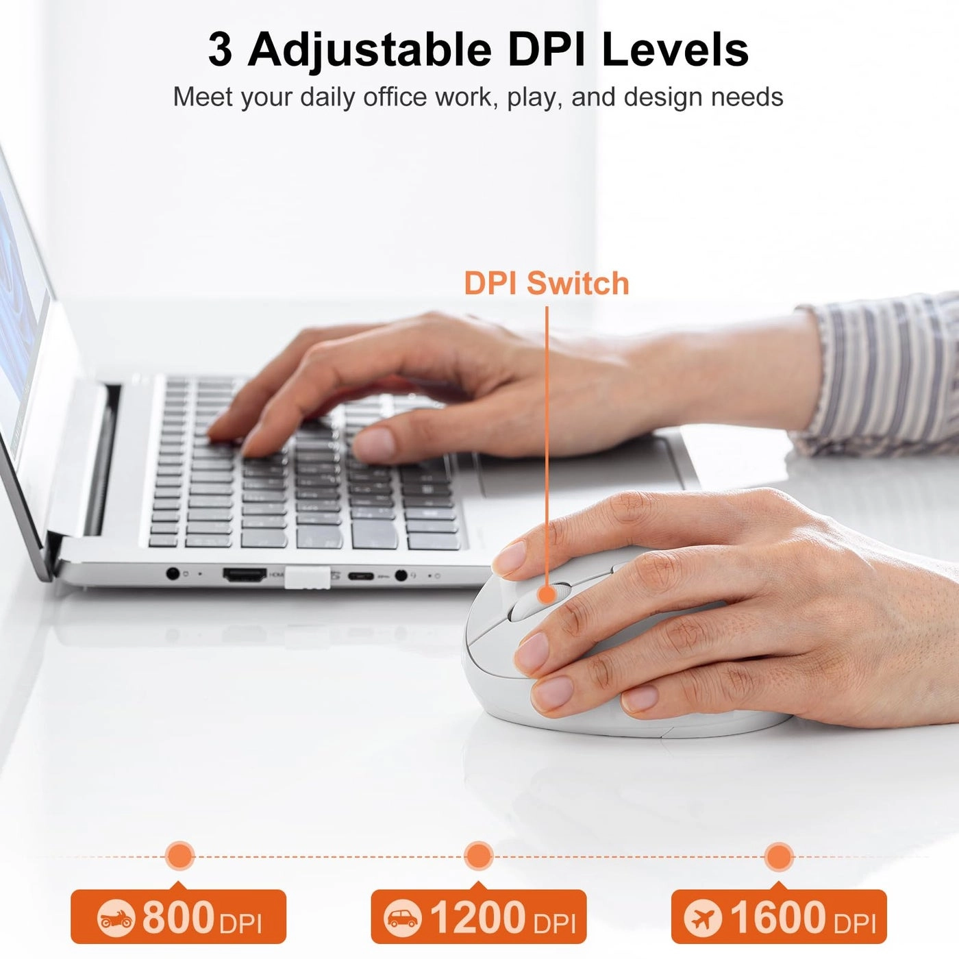 Left Hand Vertical Mouse - Wireless
