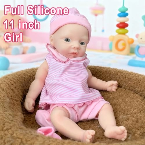 Reborn Baby Doll - 11 Inch Silicone Girl Ages 3+