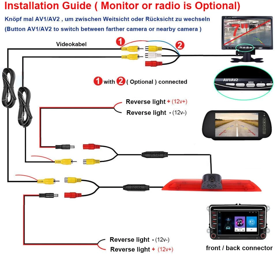 TFT LCD Monitor + Reversing Camera - Night vision 1280 x 720