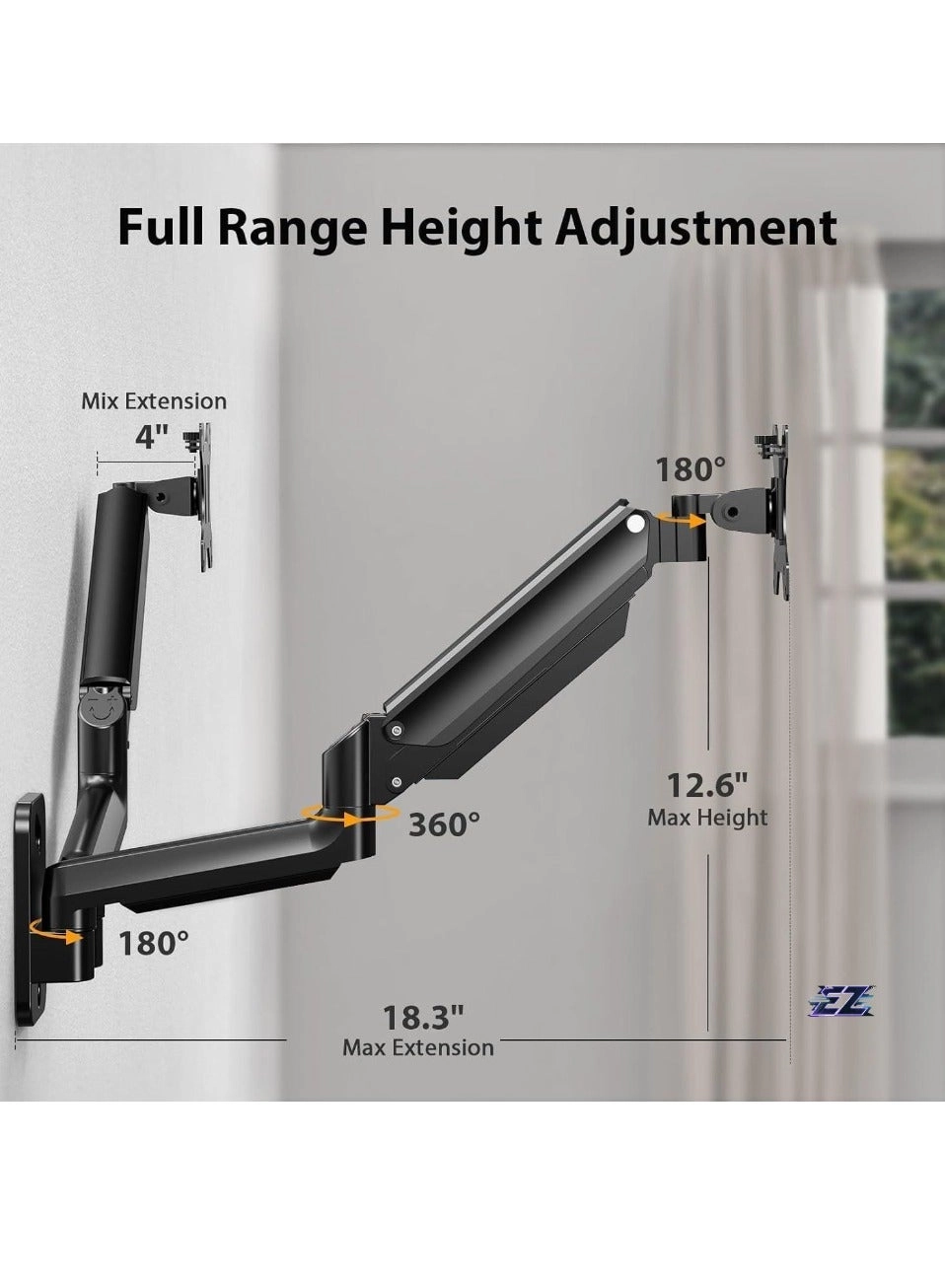 Dual Monitor Wall Mount - 2 Monitors 17-32 Inch VESA 75x75/100x100mm