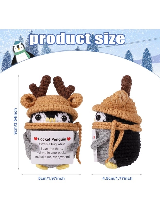 Positive Pocket Penguin - Knitted Woolen Antler Hat