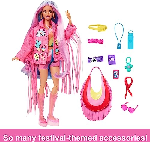 Barbie Extra Fly - Pink and purple hair Desert Fashion 15 accessories Ages 3+