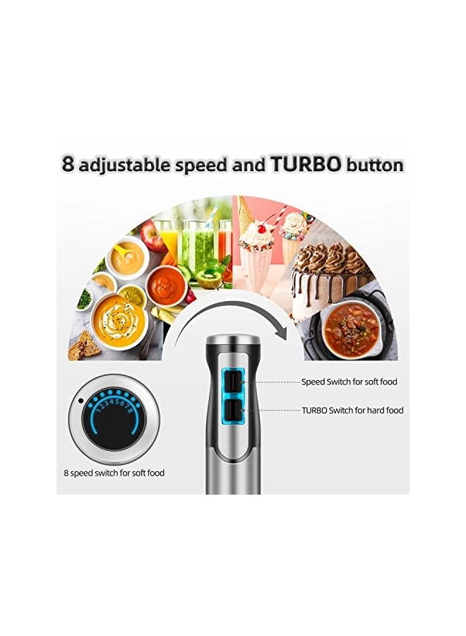 Hand Blender - Electric Immersion Stainless Steel Stick
