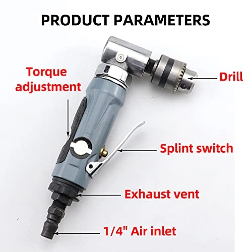 Pneumatic Air Drill - 3/8In chuck 18000RPM 0.6-6.5mm