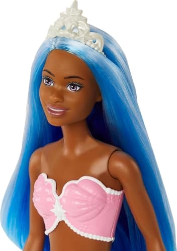 Barbie Dreamtopia Mermaid Doll - 12-inch Pink and Blue Hair Tiara Ages 3+