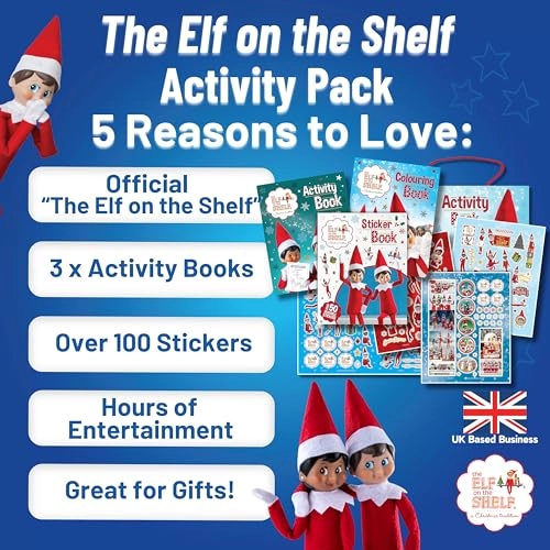 The Elf on the Shelf Activity Pack - 1 Colouring Book, 1 Activity Book, 1 Sticker Book | Box Set