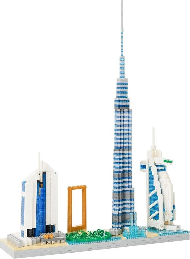 Toiifren Dubai Skyline Architecture Building Blocks Set - Miniature Burj Khalifa Burj Al Arab Dubai Frame &Towers Model Kit