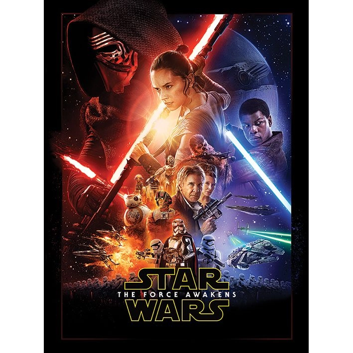 PYRAMID POSTERS Star Wars Episode VII One Sheet Canvas Print - 260gsm premium satin canvas 60 x 80 cm