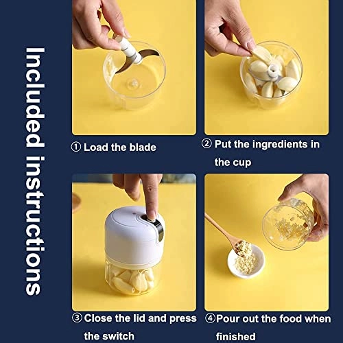 Mini USB Wireless Electric Garlic Chopper - 250 Milliliters USB charging