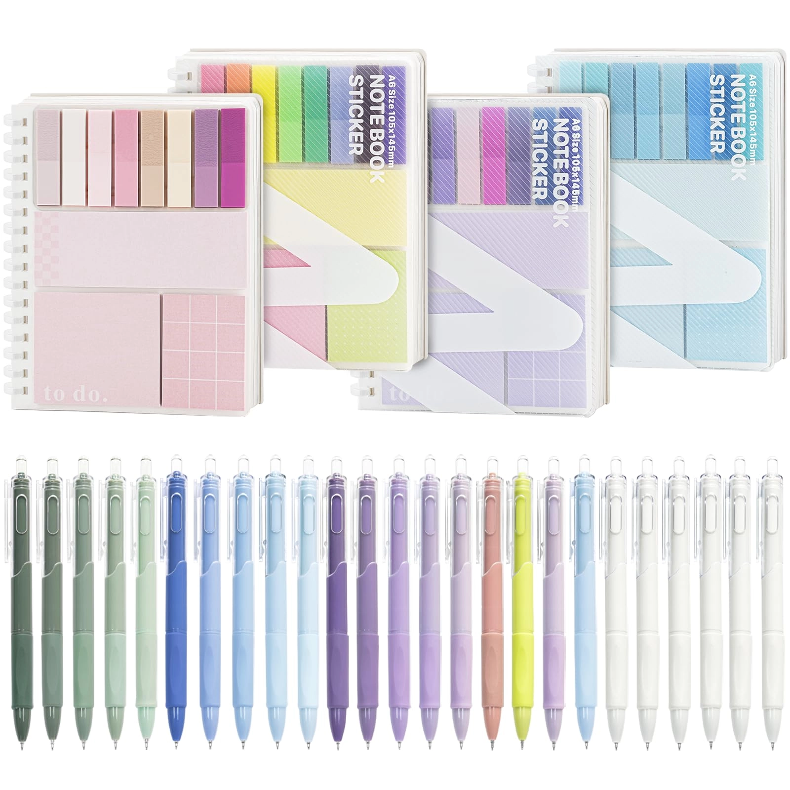 atsrly Colorful Spiral Notebook A6 Softcover - Lined 240 Pages