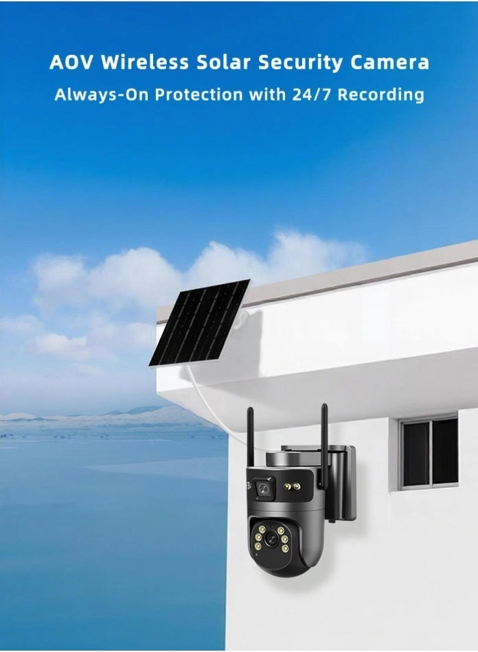 Solar Streetlight Dual Lens Security Camera 8MP