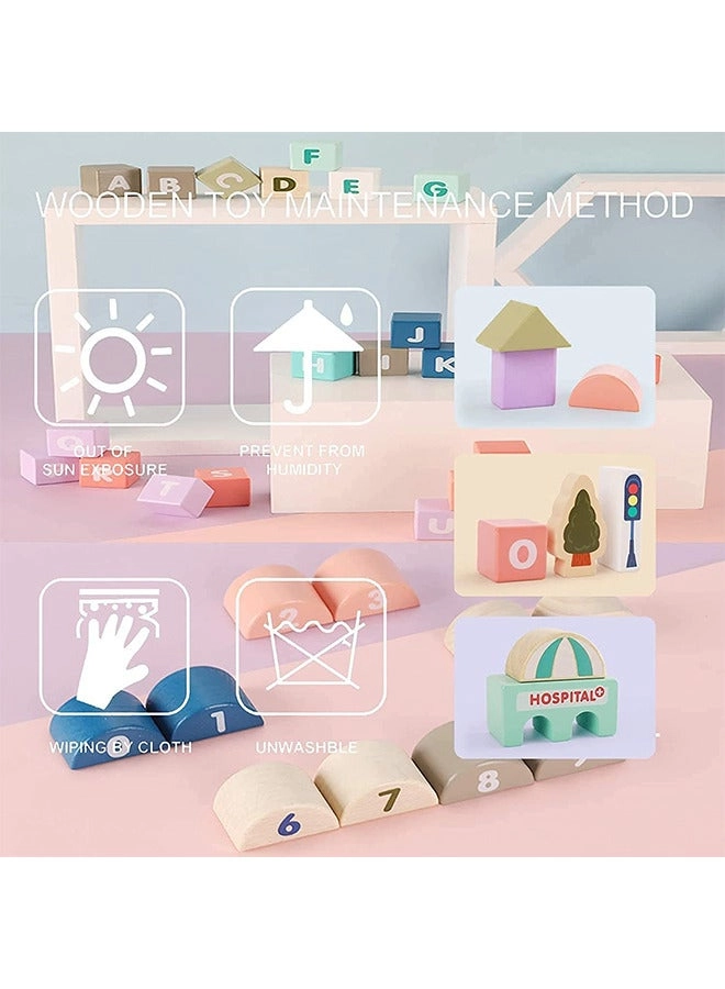 Wooden Building Block Set - Urban 115pcs