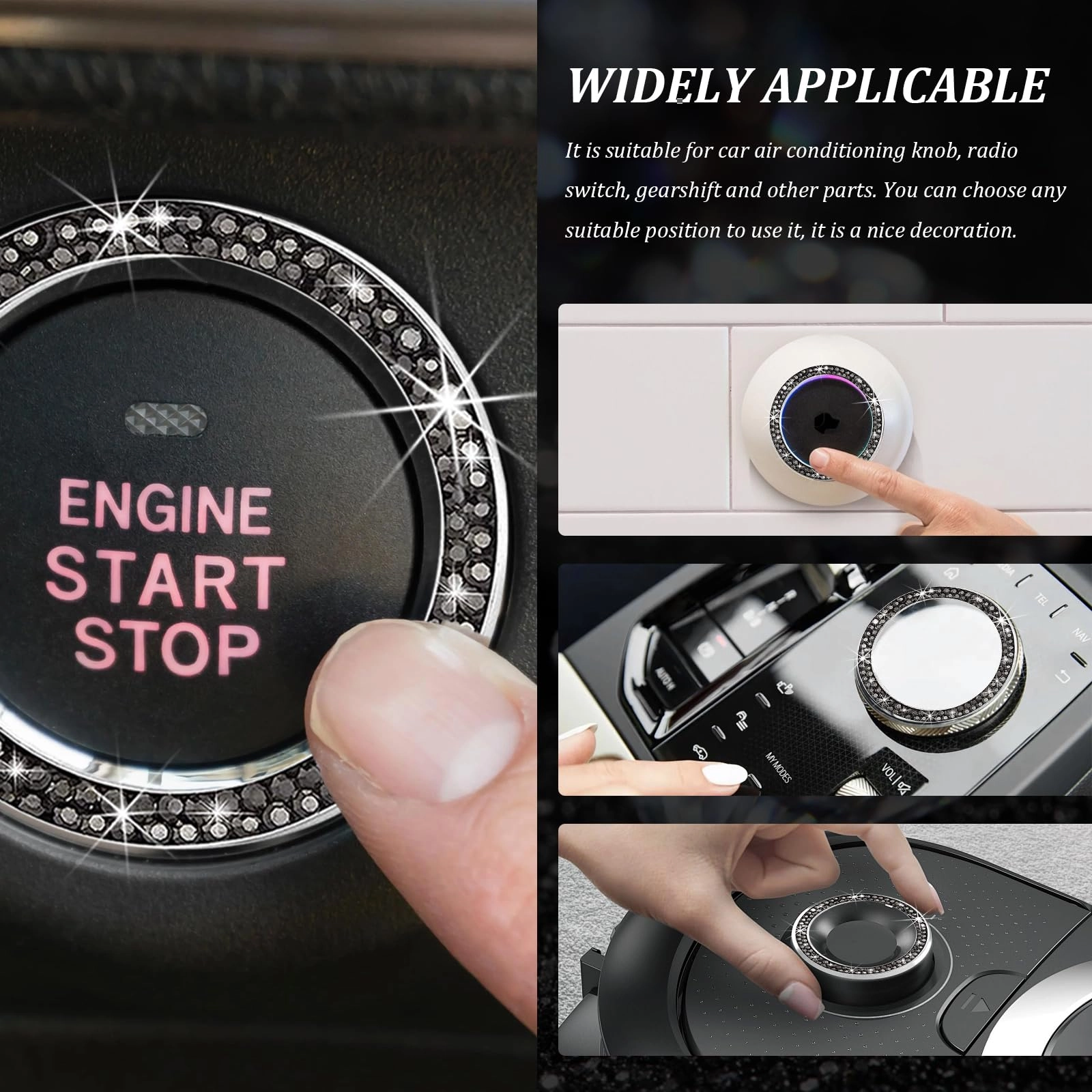 Rhinestone Car Engine Start Ring Decals