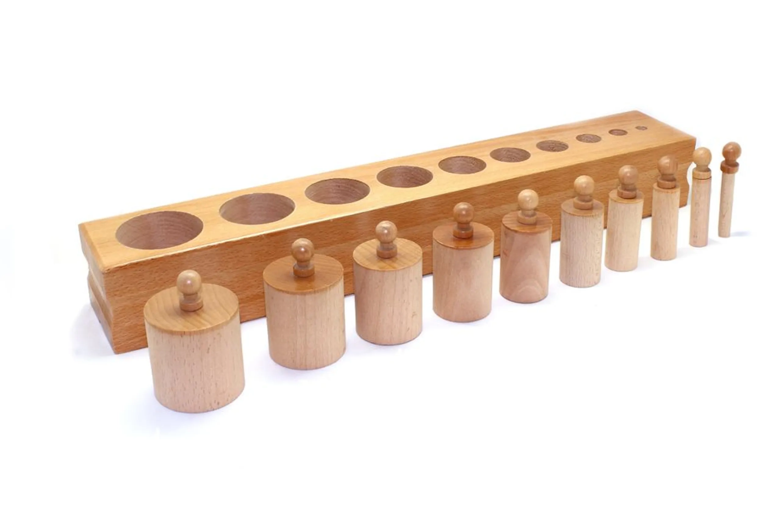 Edu Fun Cylinder Blocks With Wooden Base - 3 years+ 11 pieces