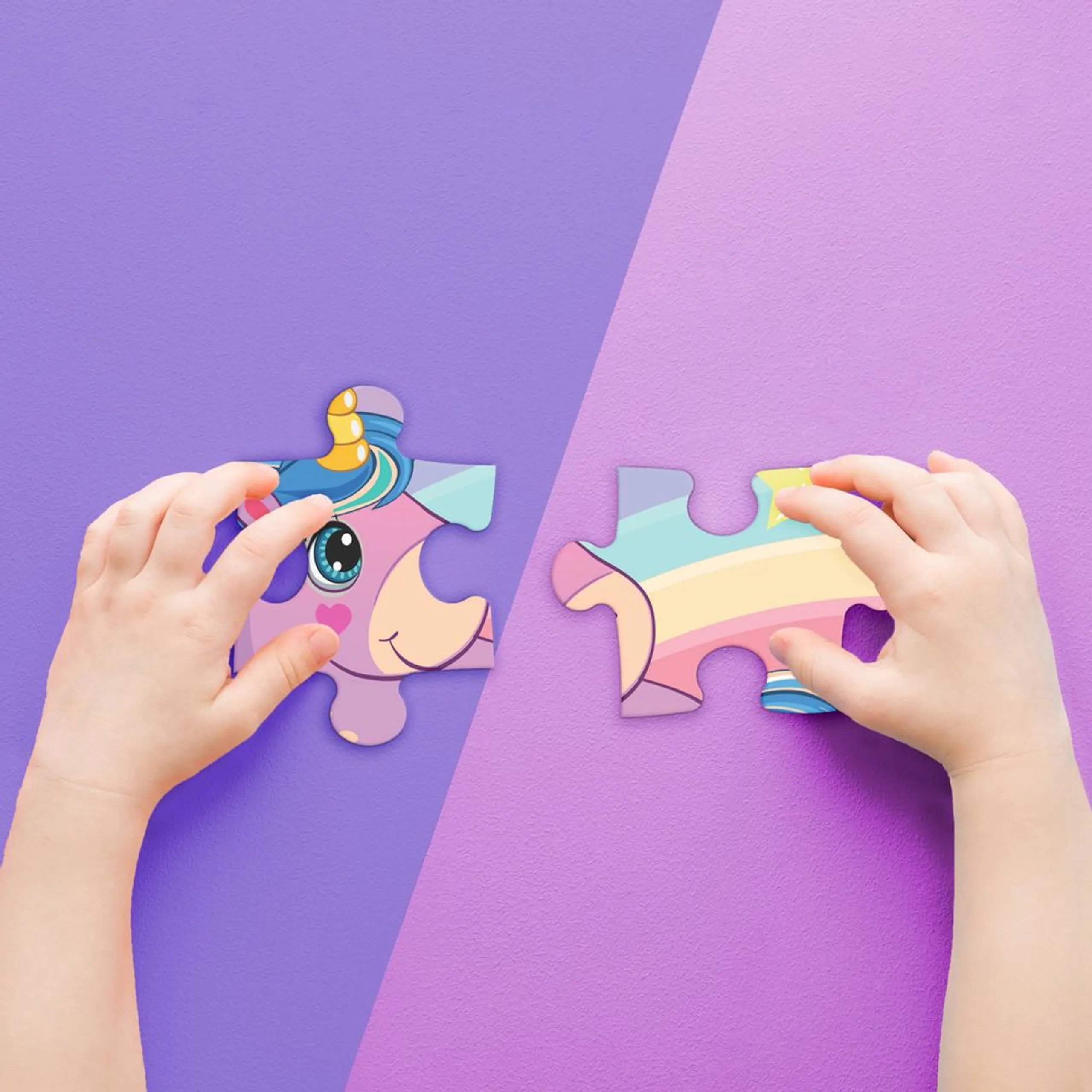 Rainbow Unicorns Puzzle (40761363-HST02445) - 45 pcs