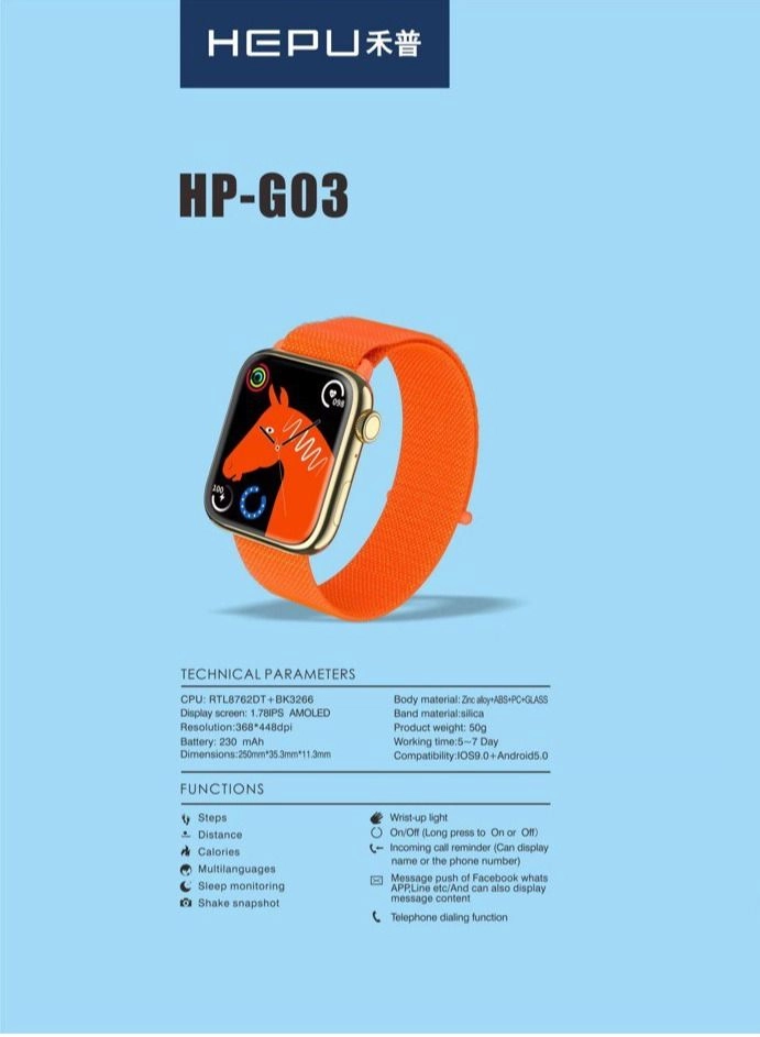 HEPU Digital Smart Watch Zinc Alloy