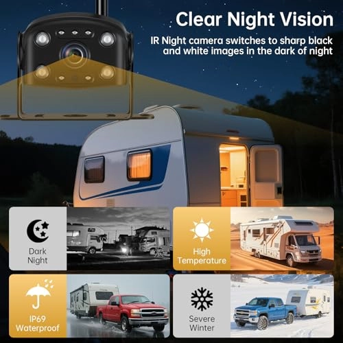 Dual Wireless Backup Camera System - Night Vision Wireless 1080P