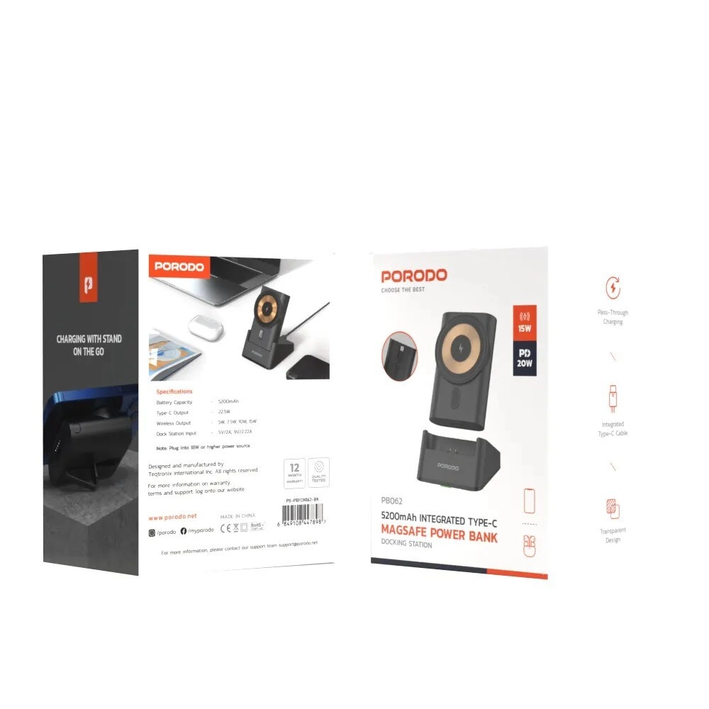 Portable 3-in-1 Power Bank - 5200mAh 15W