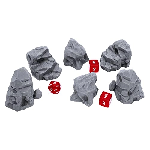 Stone Boulder - 6 pieces 28mm wargame and RPG miniatures Bundle