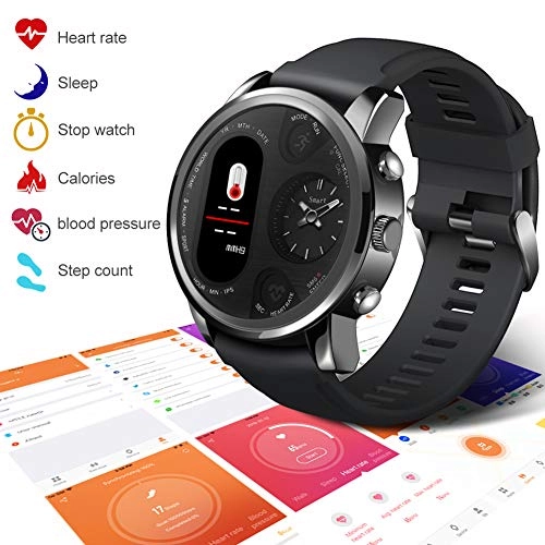 Dual Display Men's Smart Watch + Premium blue-too-th Headset