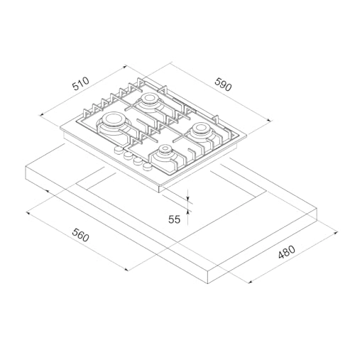 Turin BYS-GH60SS Gas hob