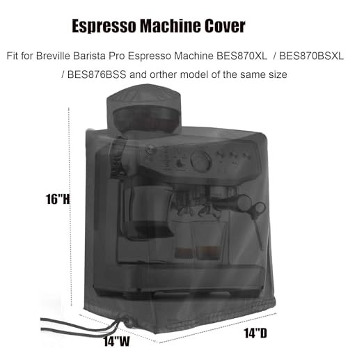 Espresso Machine Cover - 13.5"D x 13.9"W x 16"H Black