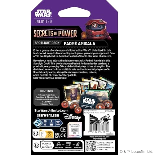 Star Wars: Unlimited: Secrets of Power Padmé Amidala Spotlight Deck - 50-Card Booster Pack