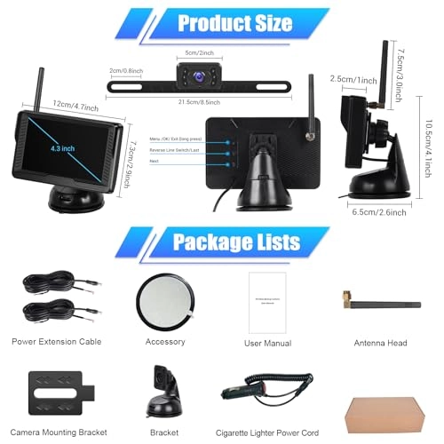 Wireless Rear View Camera Kit - Night Vision Wireless 1080P