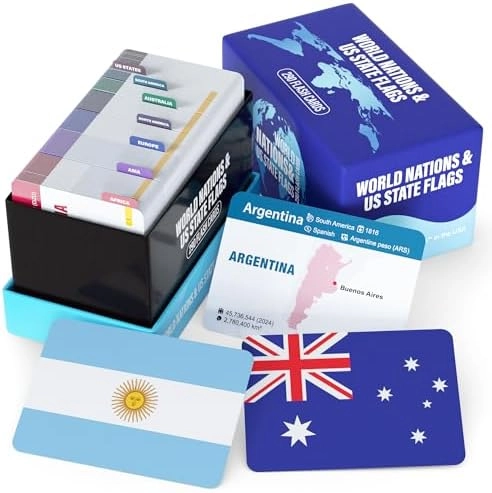 Briston Countries of The World Flashcards - 290 Countries 50 US States