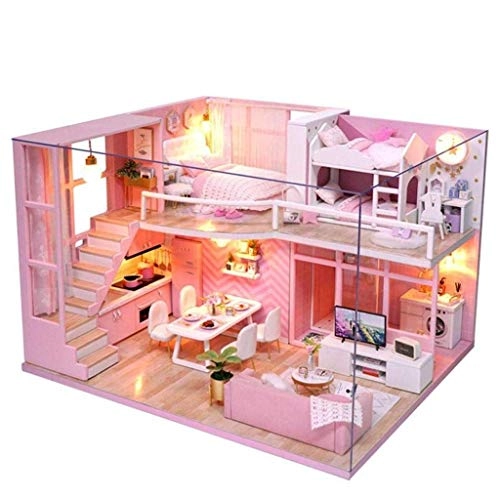Dollhouse Miniature - with Furniture Dust Proof Music Movement