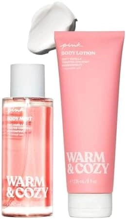 Victoria's Secret Pink WarmCozy MistLotion Set - Soft Vanilla, Toasted Coconut and Passionfruit