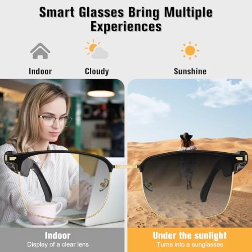 Smart Glasses - Blue Light Blocking Bluetooth Photochromic