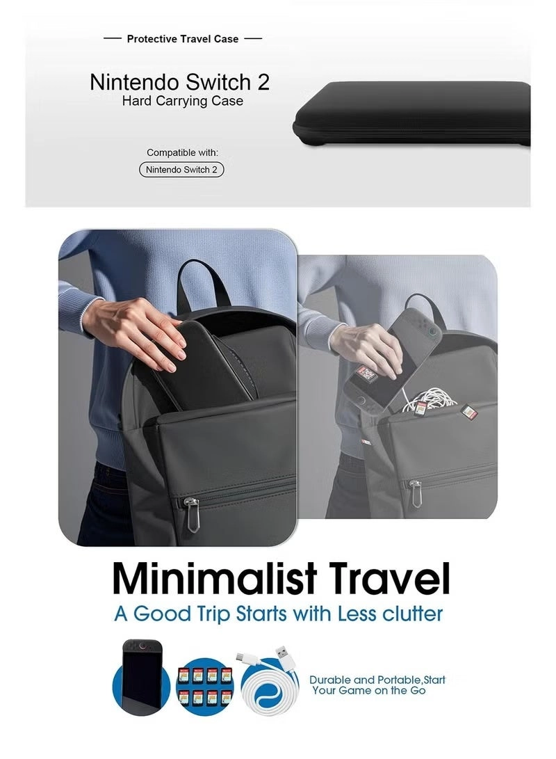 Carrying Case + Screen Protectors + Joystick Caps + Crystal Shell + Controller Covers - Switch 2