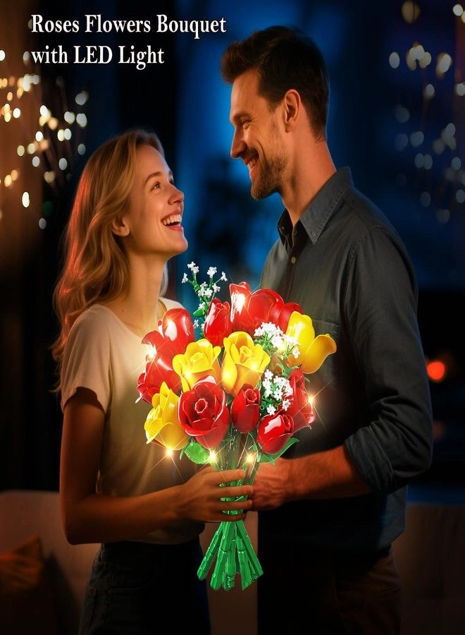 Flowers Bouquet Building Set - 16 Roses 387PCS YELLOW